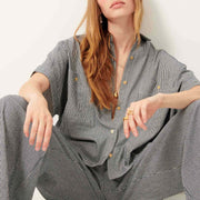 Della Blouse coutil blue