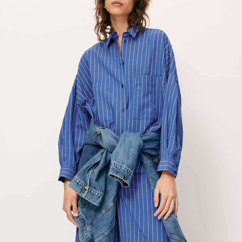 Fontania Blouse office blue Sessùn