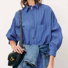 Fontania Blouse office blue Sessùn