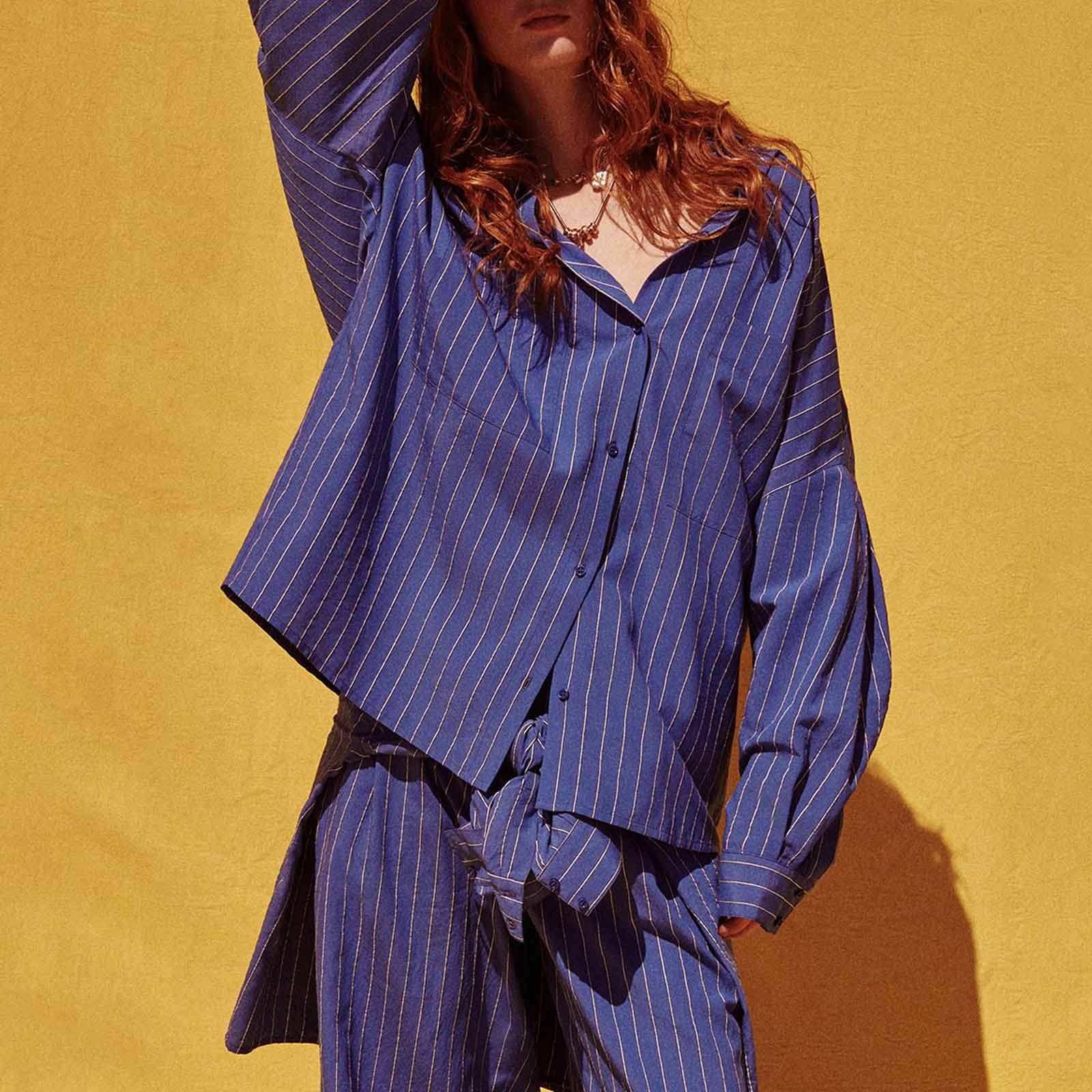 Fontania Blouse office blue Sessùn