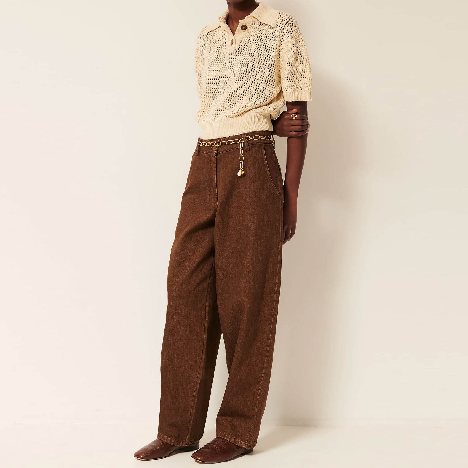 Horizonte SS Polo Jumper sand Sessùn