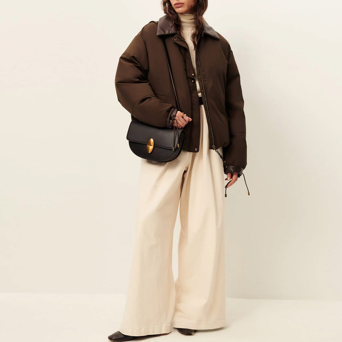 Livingcold Oversized Puff Jacket kaki brown