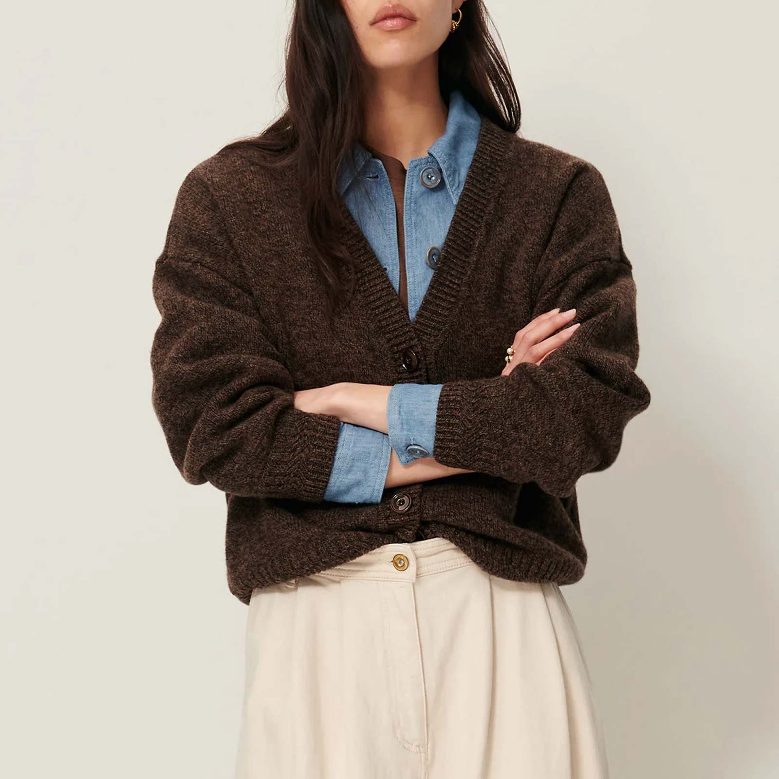 Sweet Monroe Cardigan dark stone Sessùn