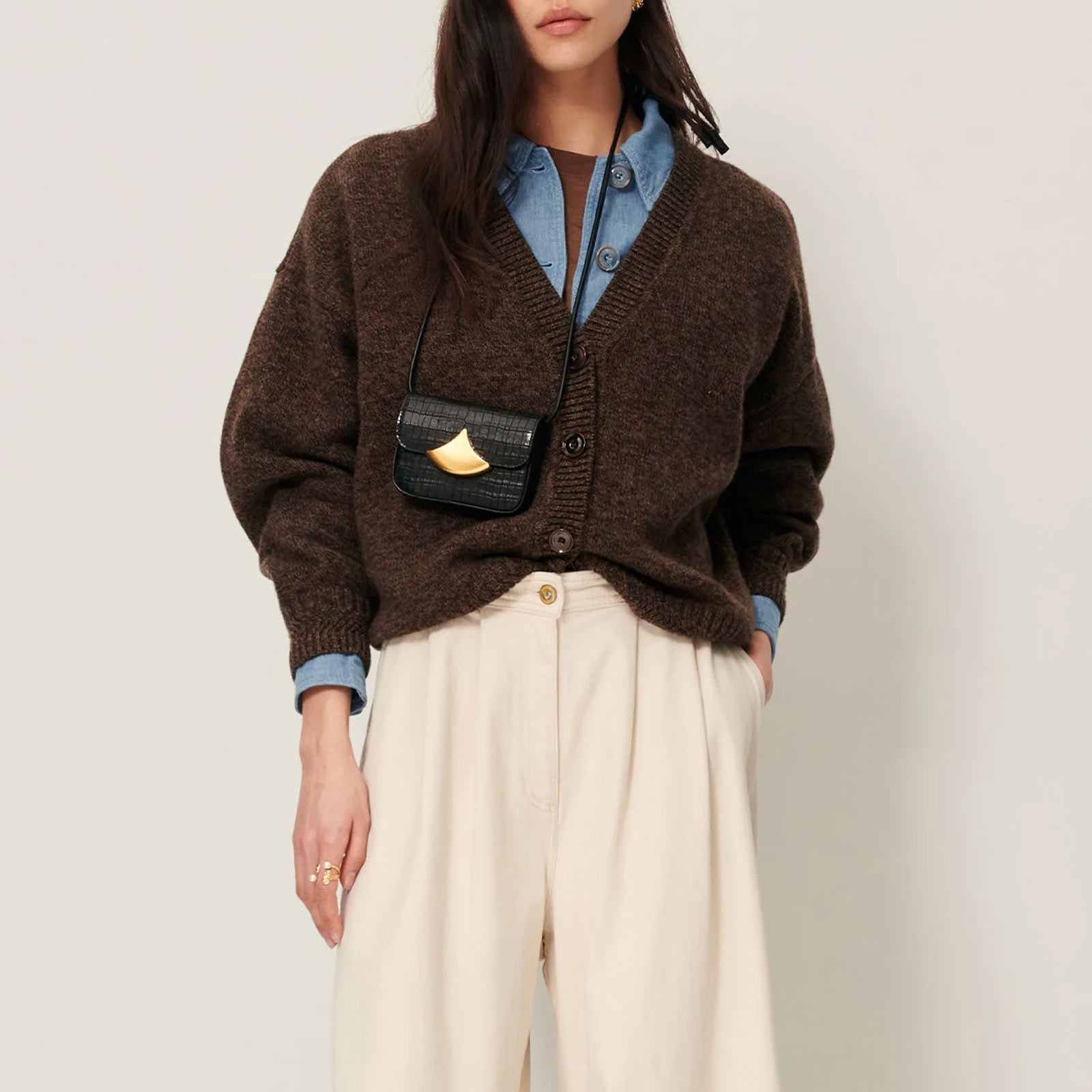 Sweet Monroe Cardigan dark stone Sessùn