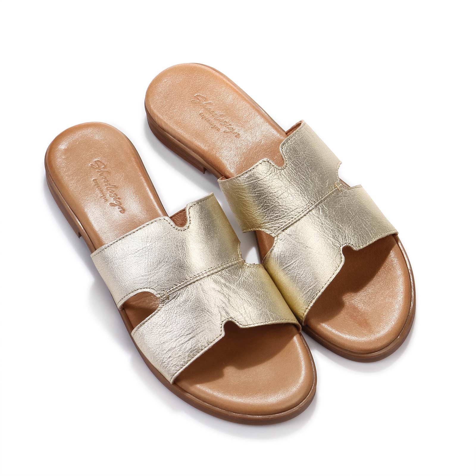 Becca L Sliders champagne Shoedesign Copenhagen