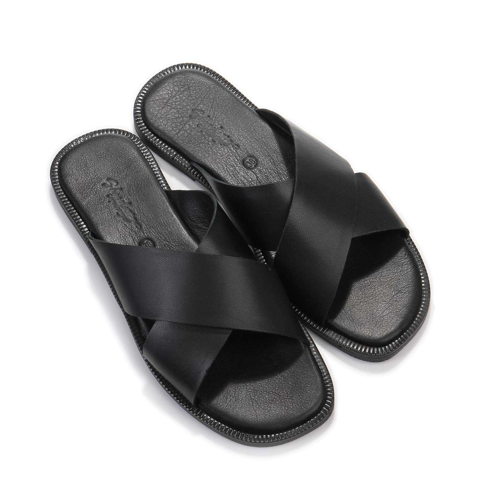 Bionn Leather Sliders black Shoedesign Copenhagen