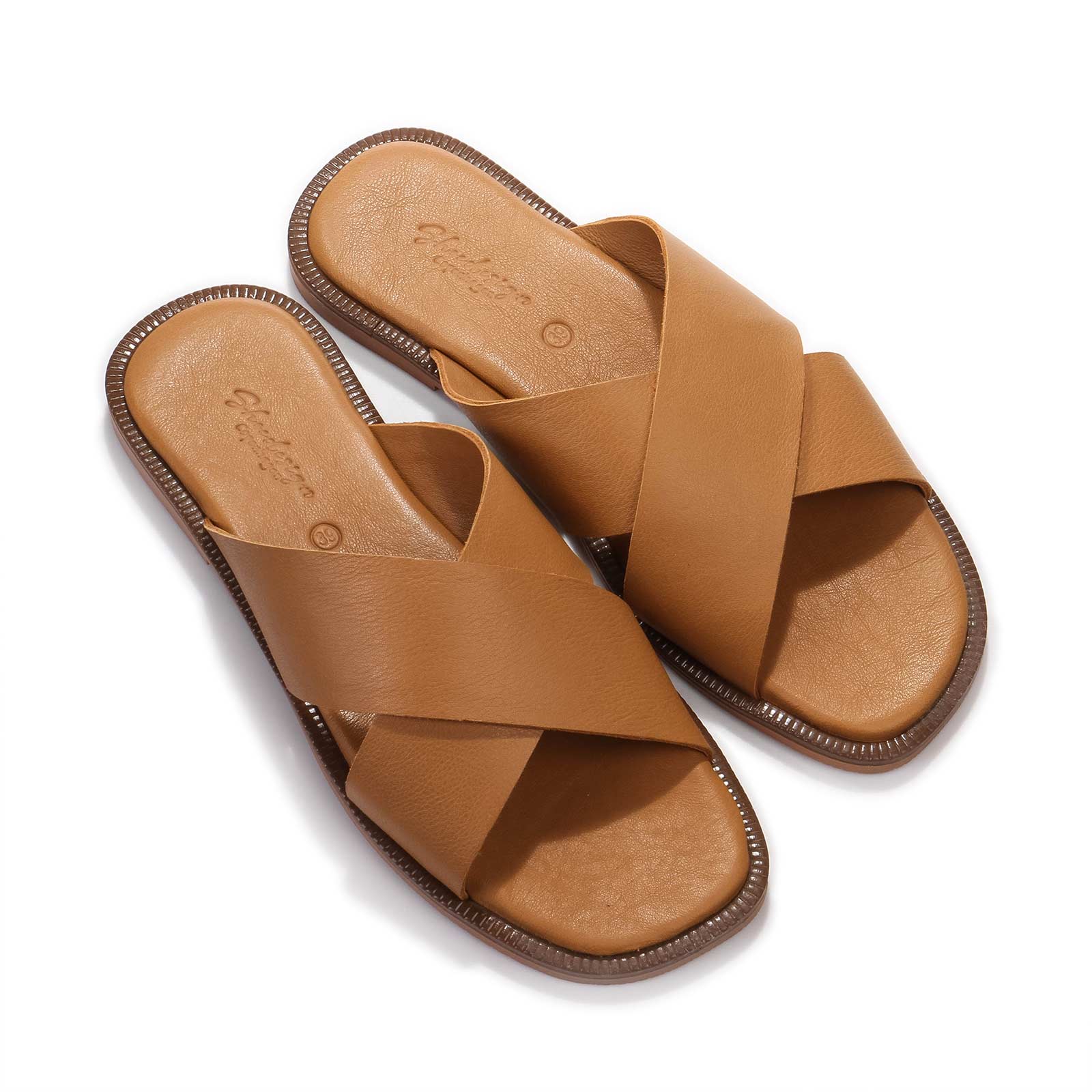 Bionn Leather Sliders cognac Shoedesign Copenhagen