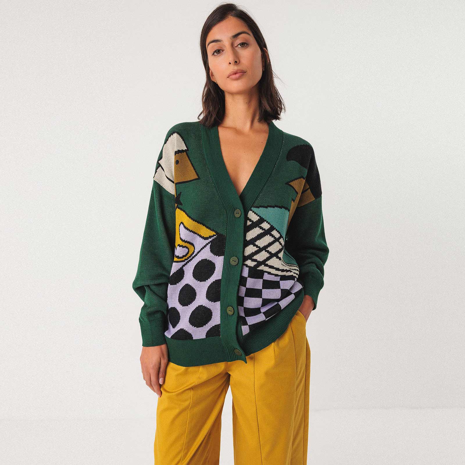 Batirtze Cardigan dark green SKFK