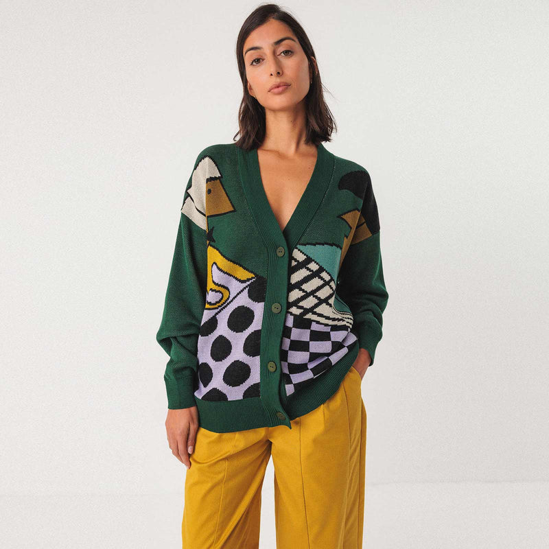 Batirtze Cardigan dark green SKFK