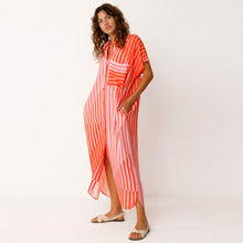 Delia Dress red stripes SKFK