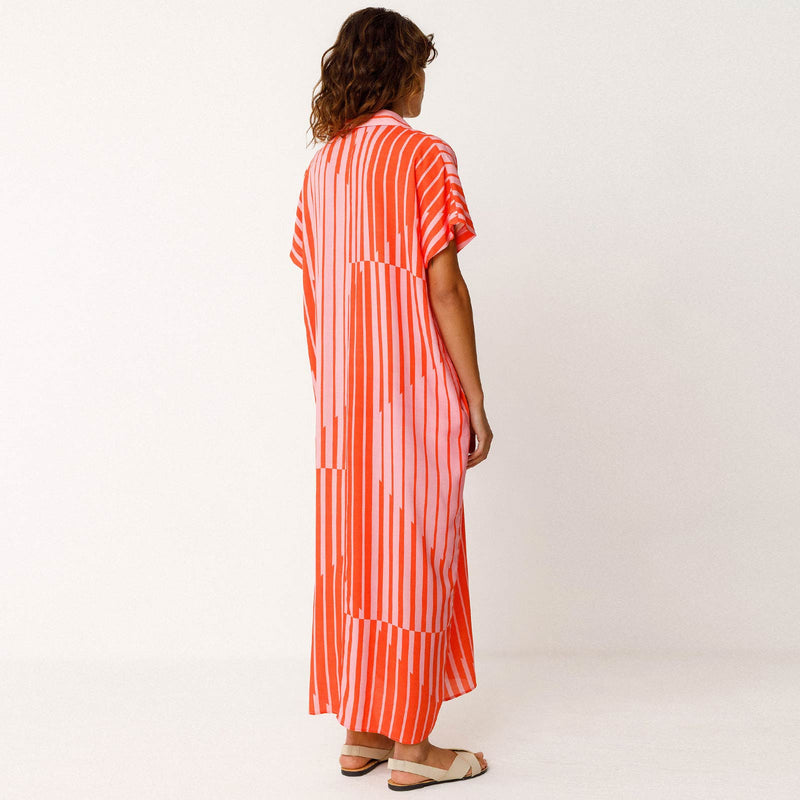 Delia Dress red stripes SKFK