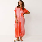 Delia Dress red stripes SKFK