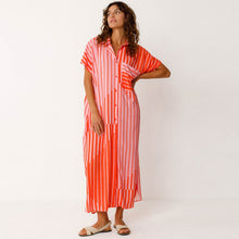 Delia Dress red stripes SKFK