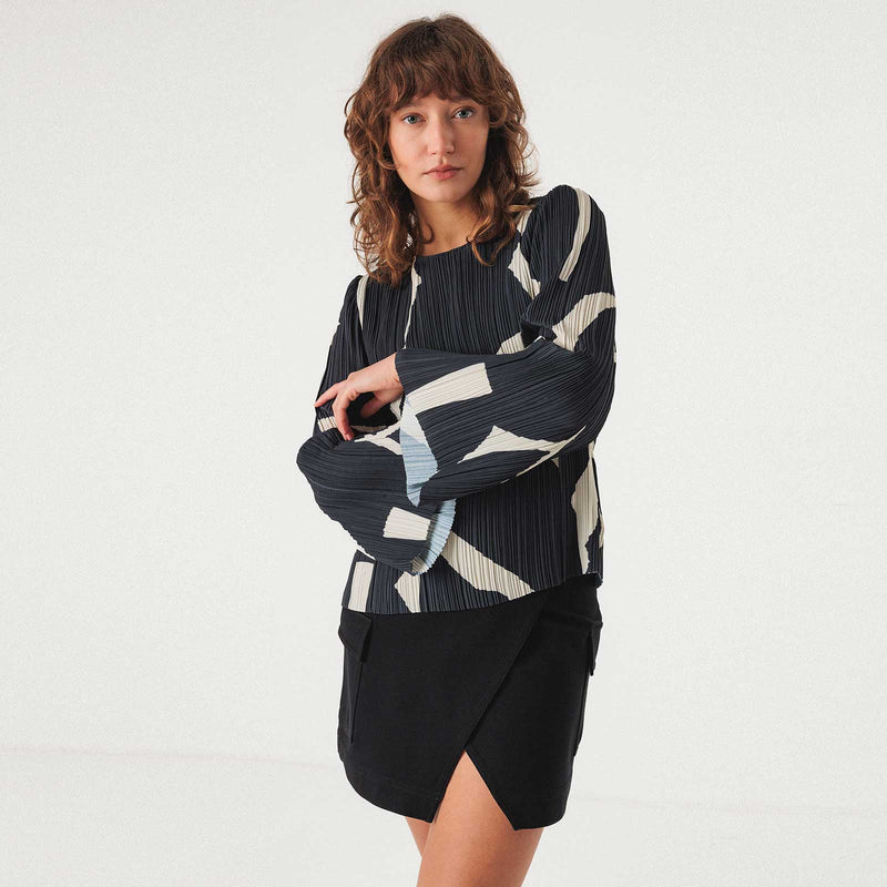 Elbira Shirt halfandhalf WSH00627-13 SKFK