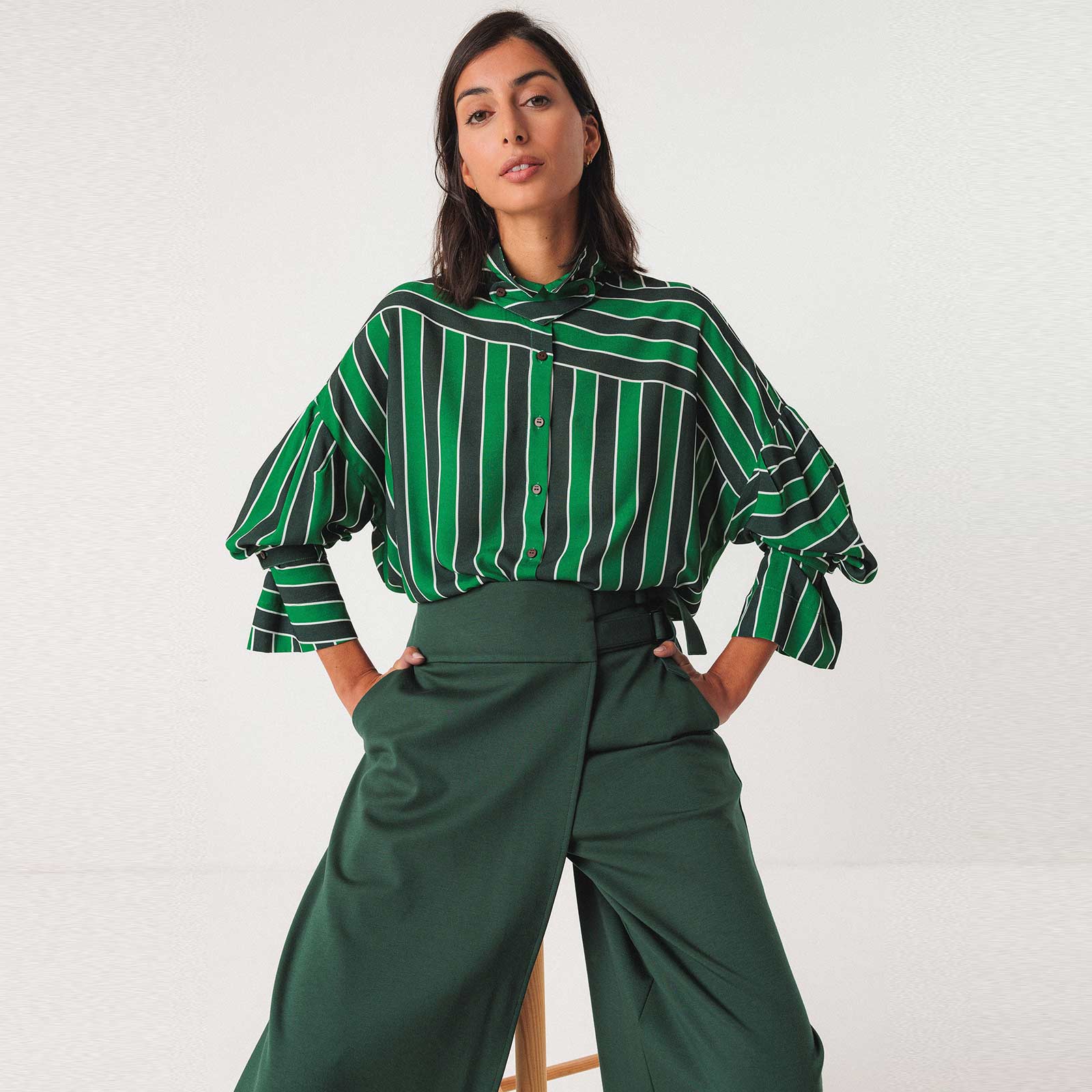 Lone Shirt green stripes SKFK