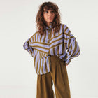 Lone Shirt olive/lilac stripes SKFK