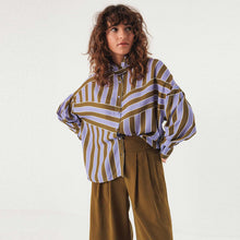 Lone Shirt olive/lilac stripes SKFK