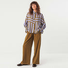 Lone Shirt olive/lilac stripes SKFK
