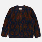 Argyll Fleece Cardigan brown/navy Universal Works