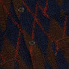Argyll Fleece Cardigan brown/navy Universal Works