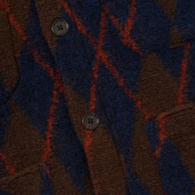 Argyll Fleece Cardigan brown/navy Universal Works