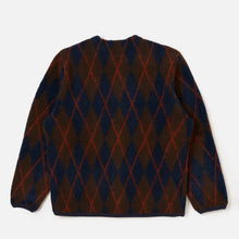 Argyll Fleece Cardigan brown/navy Universal Works