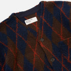 Argyll Fleece Cardigan brown/navy Universal Works