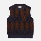 Argyll Sleeveless Fleece Crew brown/navy Universal Works
