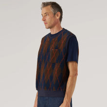 Argyll Sleeveless Fleece Crew brown/navy Universal Works