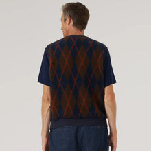 Argyll Sleeveless Fleece Crew brown/navy Universal Works