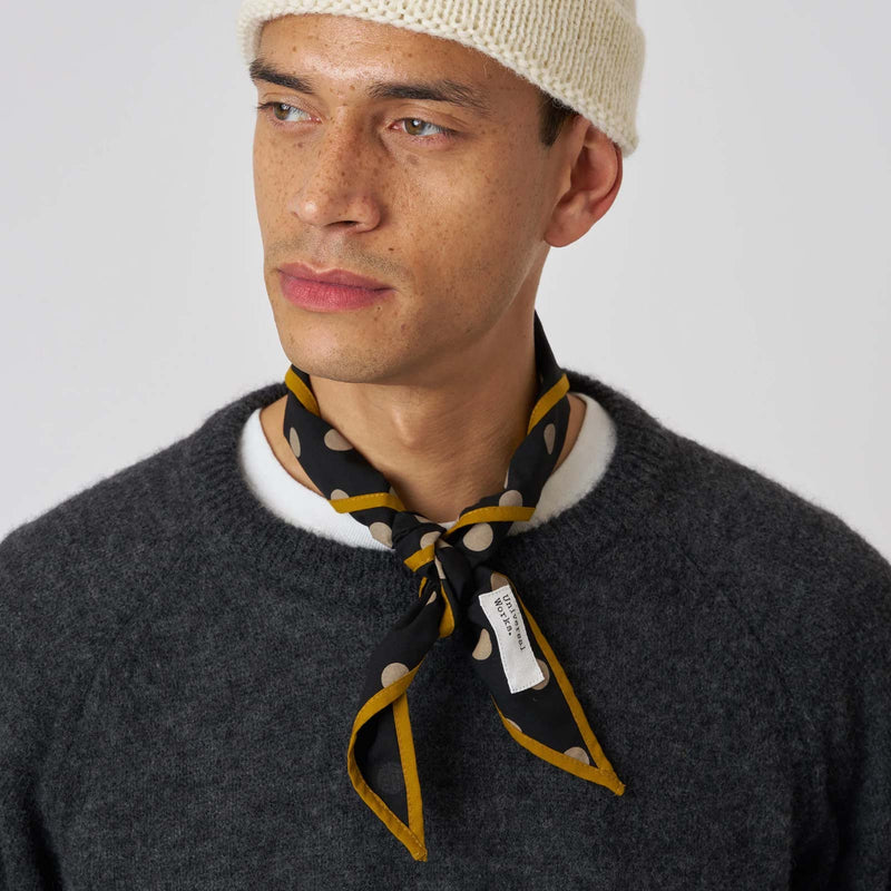 Bold Dot Print Rayon Scout Scarf black Universal Works