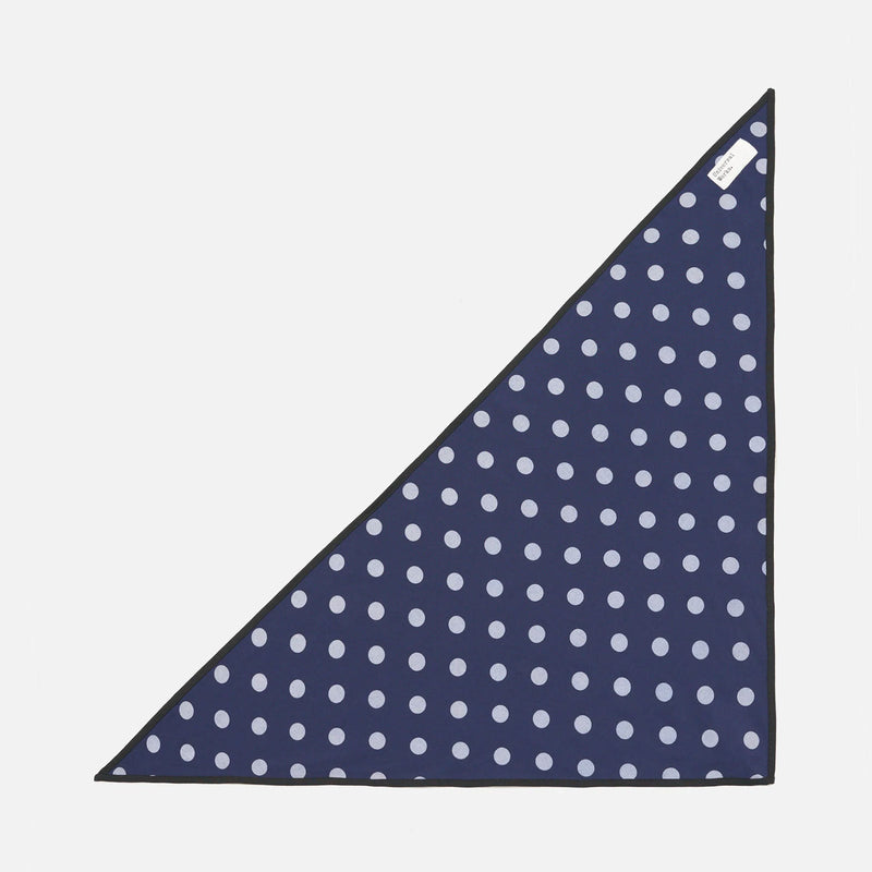 Bold Dot Print Rayon Scout Scarf navy Universal Works