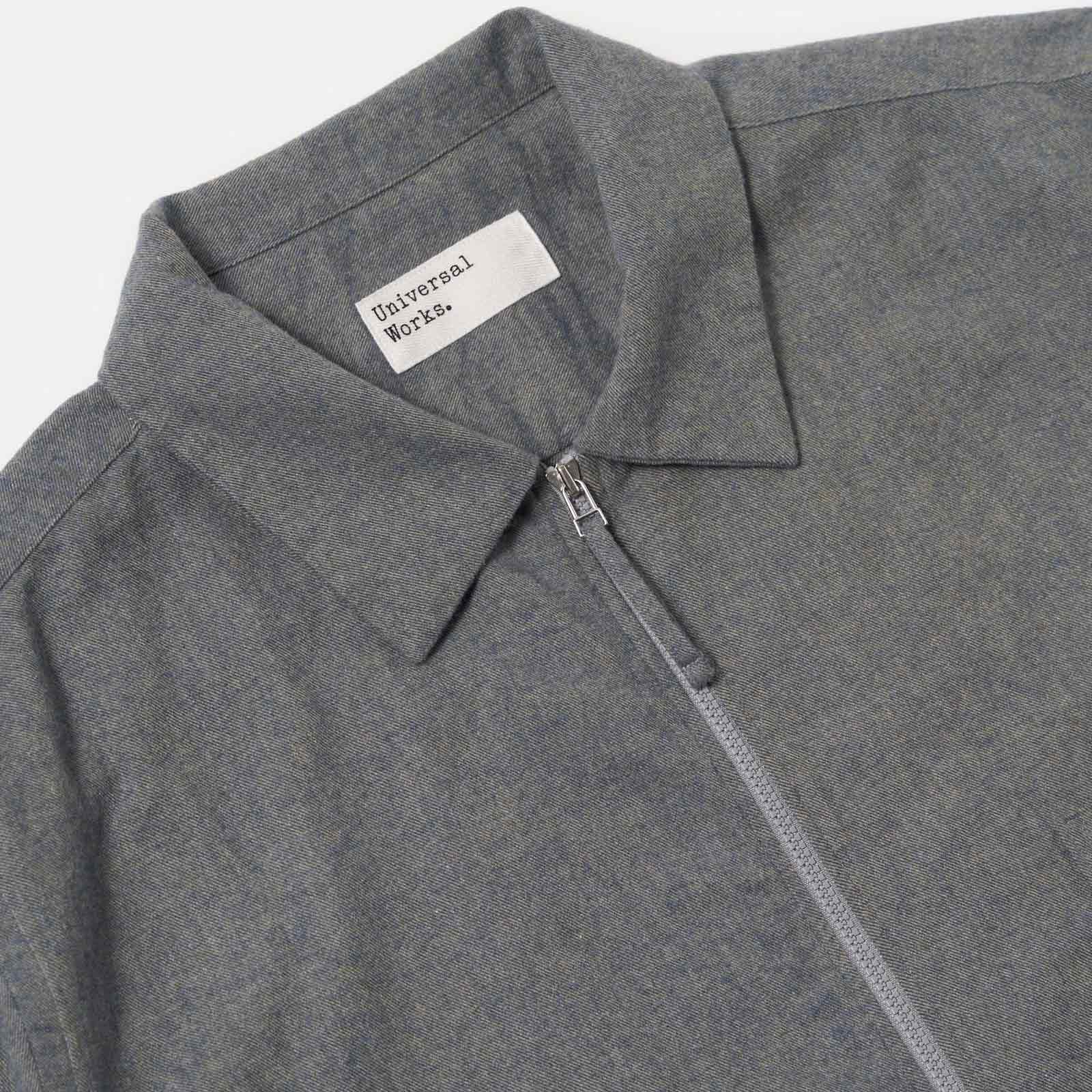 Brushed Flannel Zip Shirt navy Universal Works