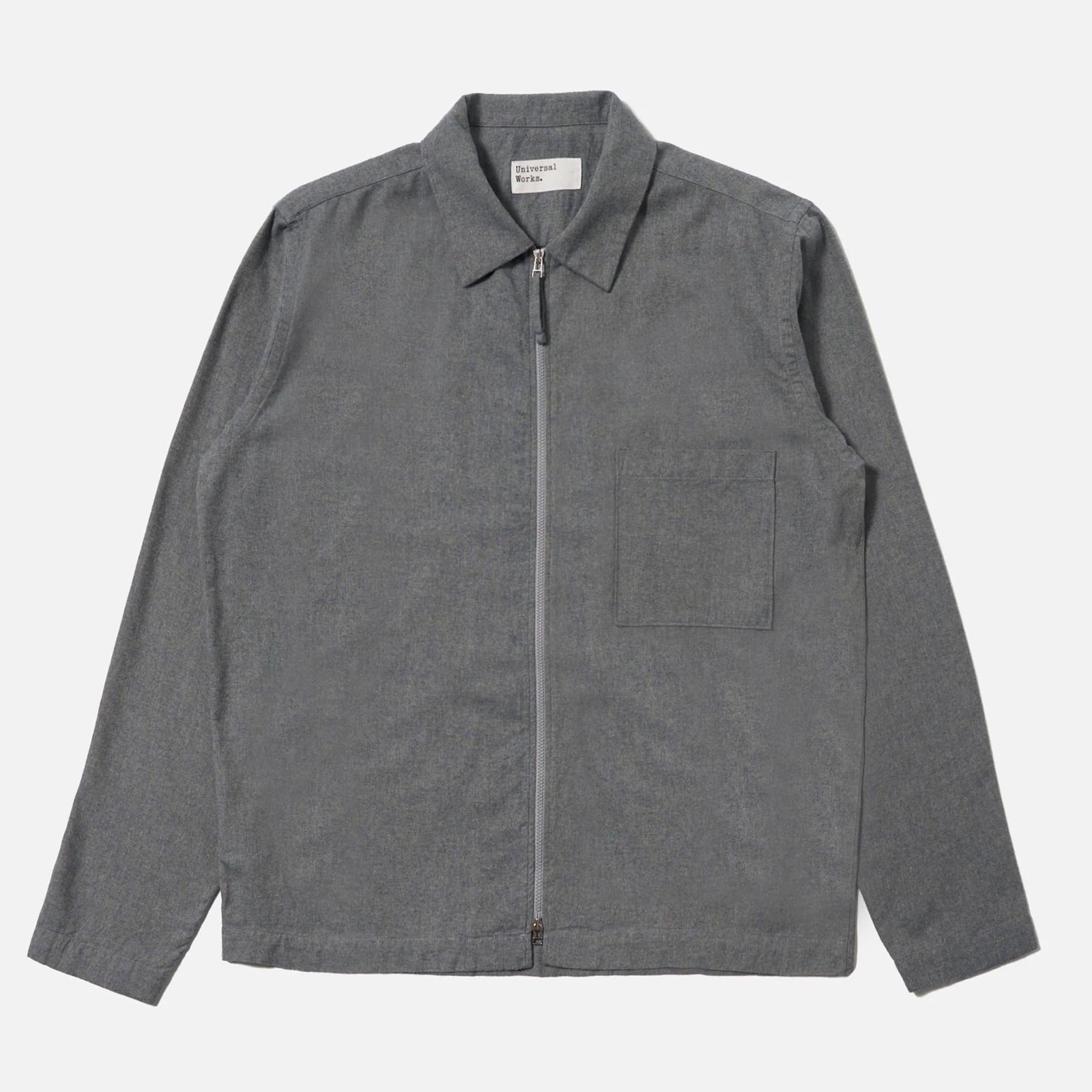 Brushed Flannel Zip Shirt navy Universal Works