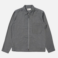 Brushed Flannel Zip Shirt navy Universal Works