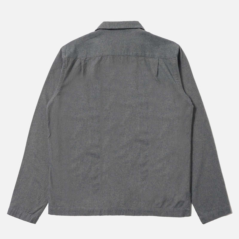 Brushed Flannel Zip Shirt navy Universal Works