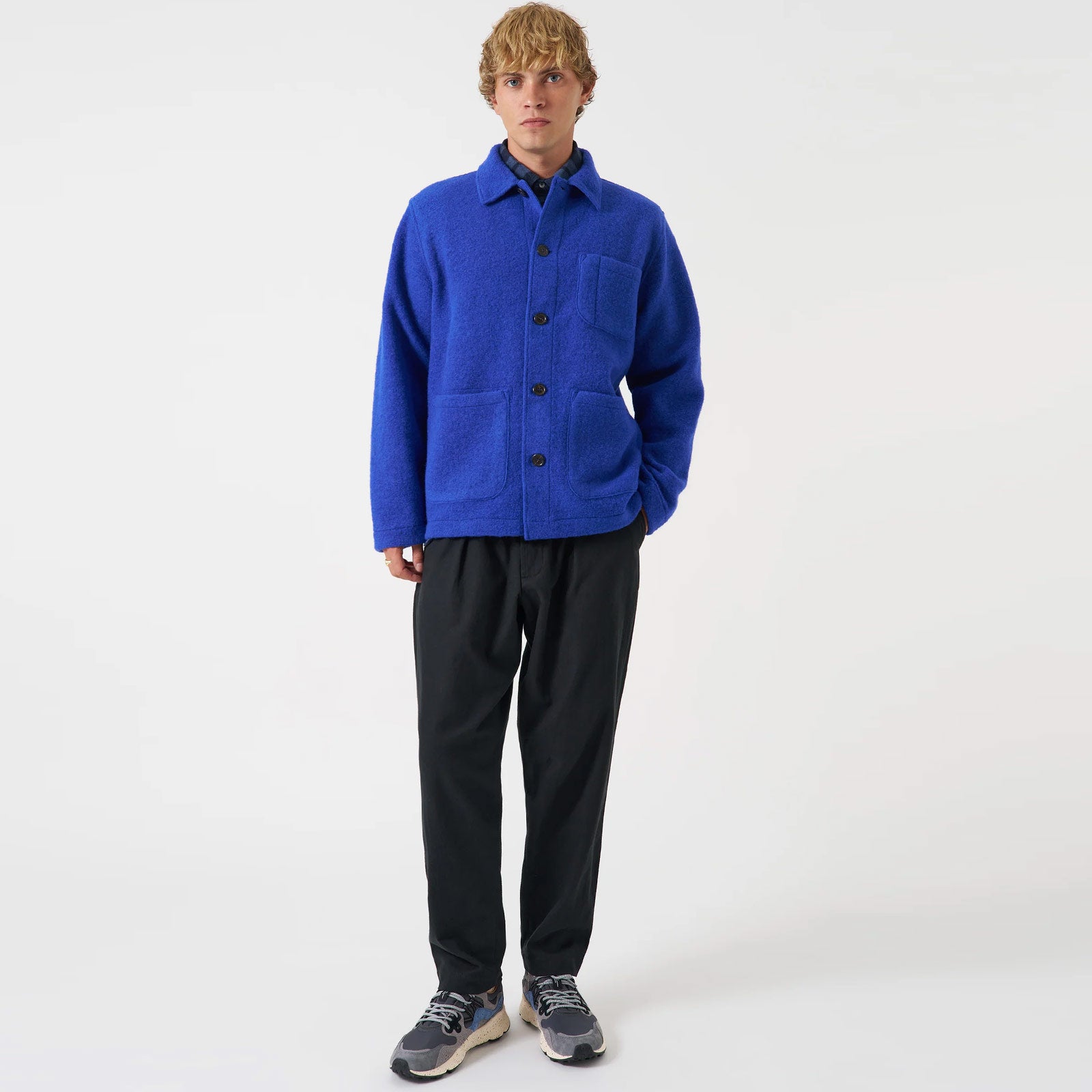Brushed Moleskin Pleated Track Pant black