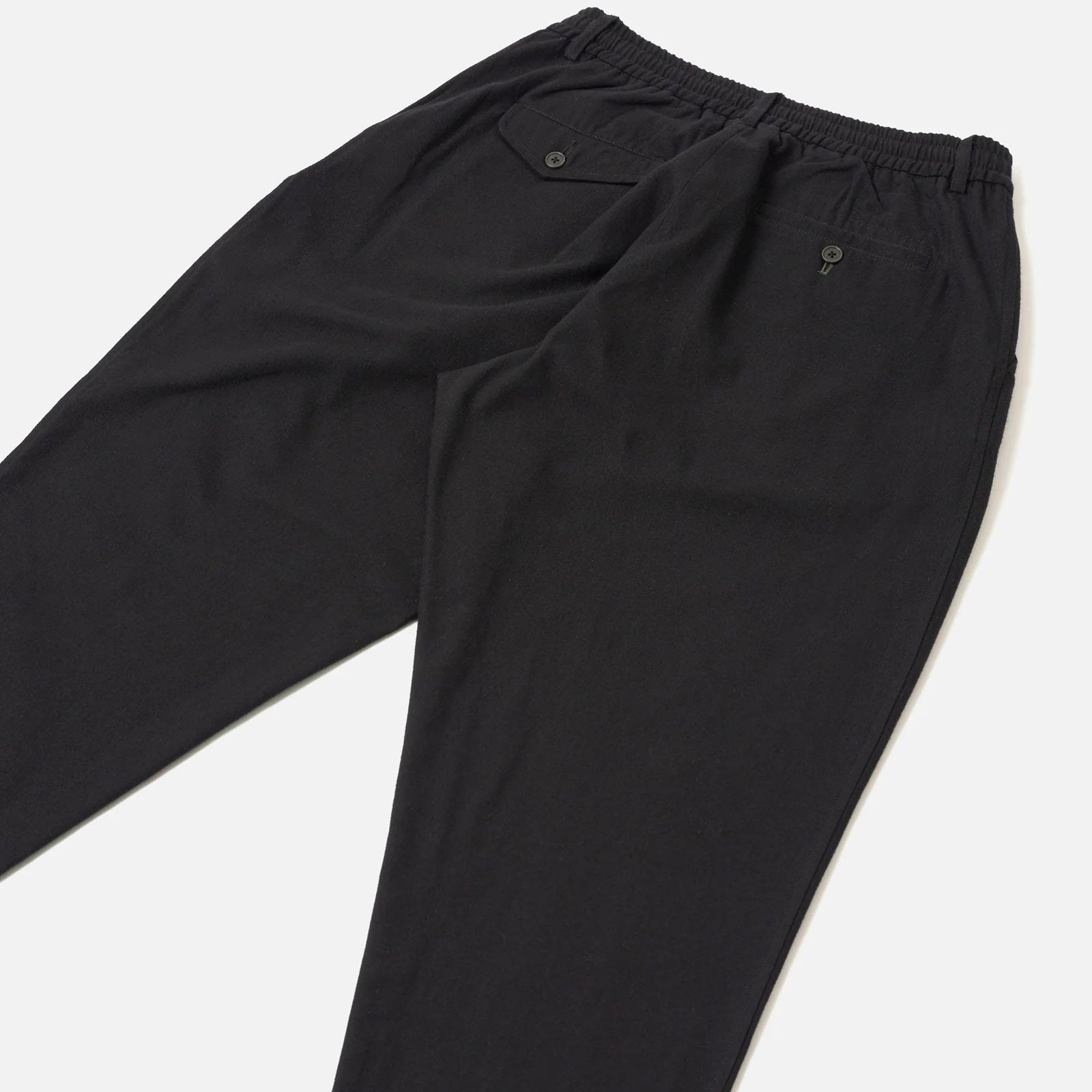 Brushed Moleskin Pleated Track Pant black
