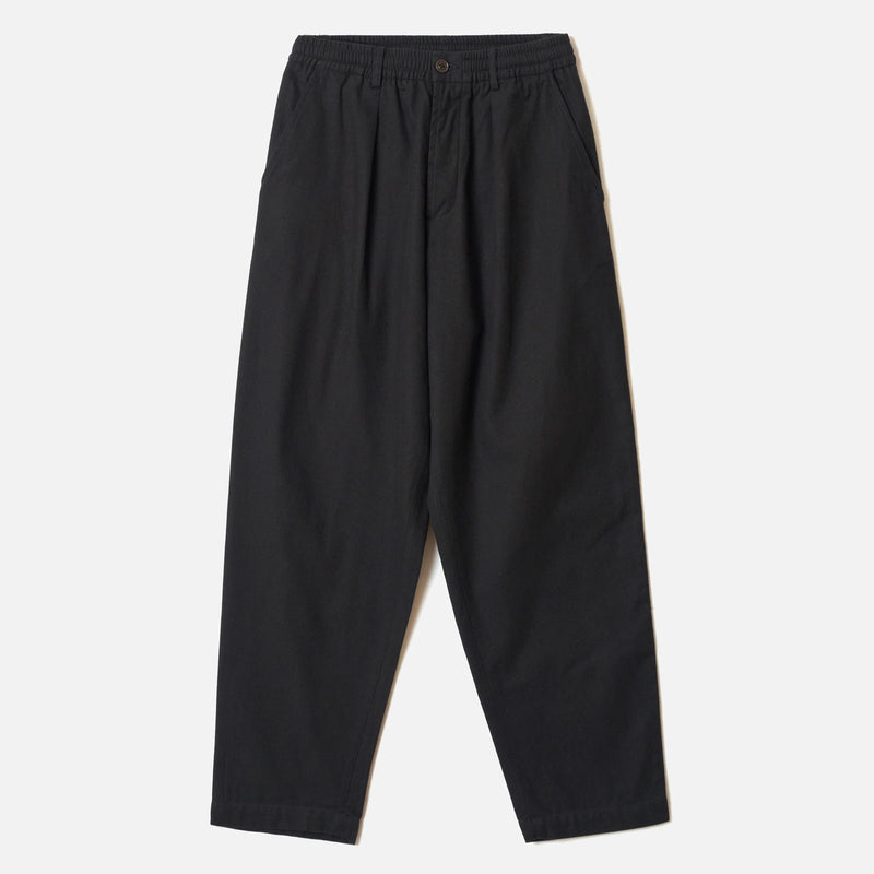 Brushed Moleskin Pleated Track Pant black