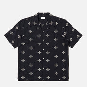 Embroidered Diamond Camp Shirt black Universal Works