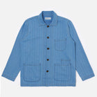 Herringbone Recycled Bakers Overshirt washed indigo Universal Works