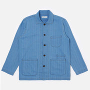 Herringbone Recycled Bakers Overshirt washed indigo Universal Works