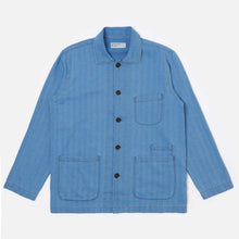 Herringbone Recycled Bakers Overshirt washed indigo Universal Works