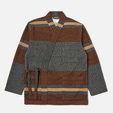 Kyoto Work Jacket Blanket Wool Mix charcoal stripe