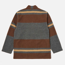 Kyoto Work Jacket Blanket Wool Mix charcoal stripe