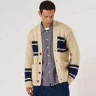 Langdale Chunky knit Stripe Cardigan sand Universal Works