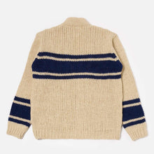 Langdale Chunky knit Stripe Cardigan sand Universal Works