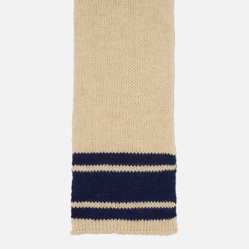 Lenny Chunky Knit Stripe Scarf sand Universal Works