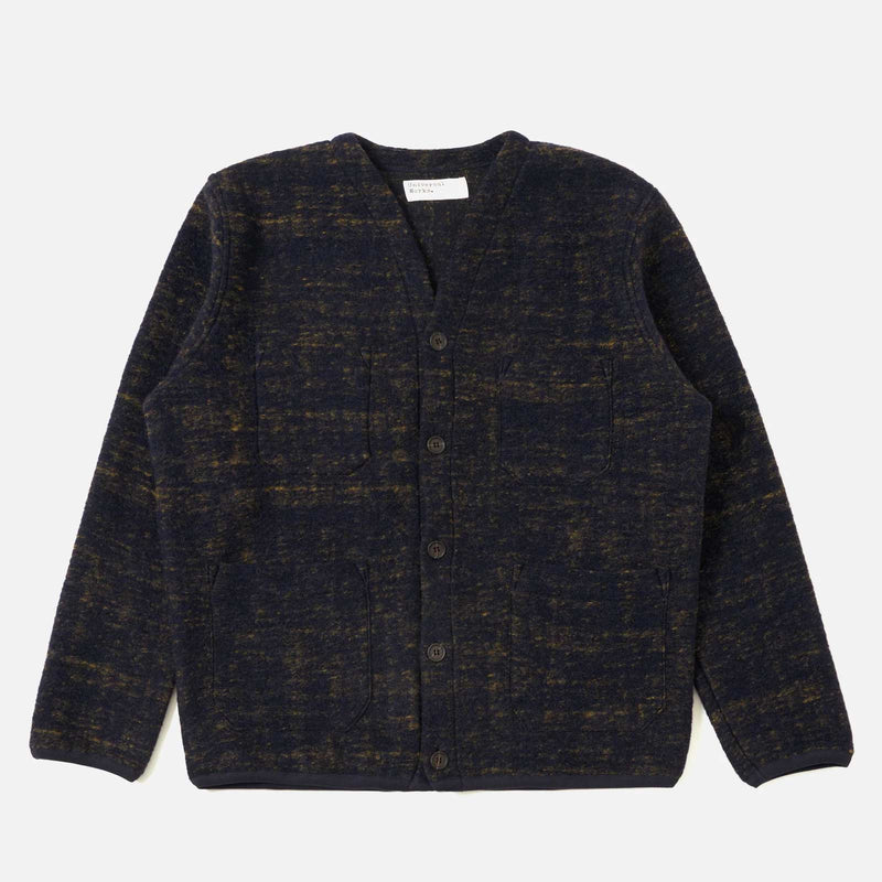 Marble Fleece Cardigan navy Universal Works