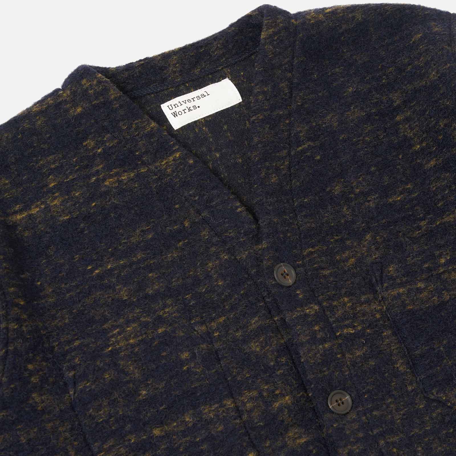 Marble Fleece Cardigan navy Universal Works